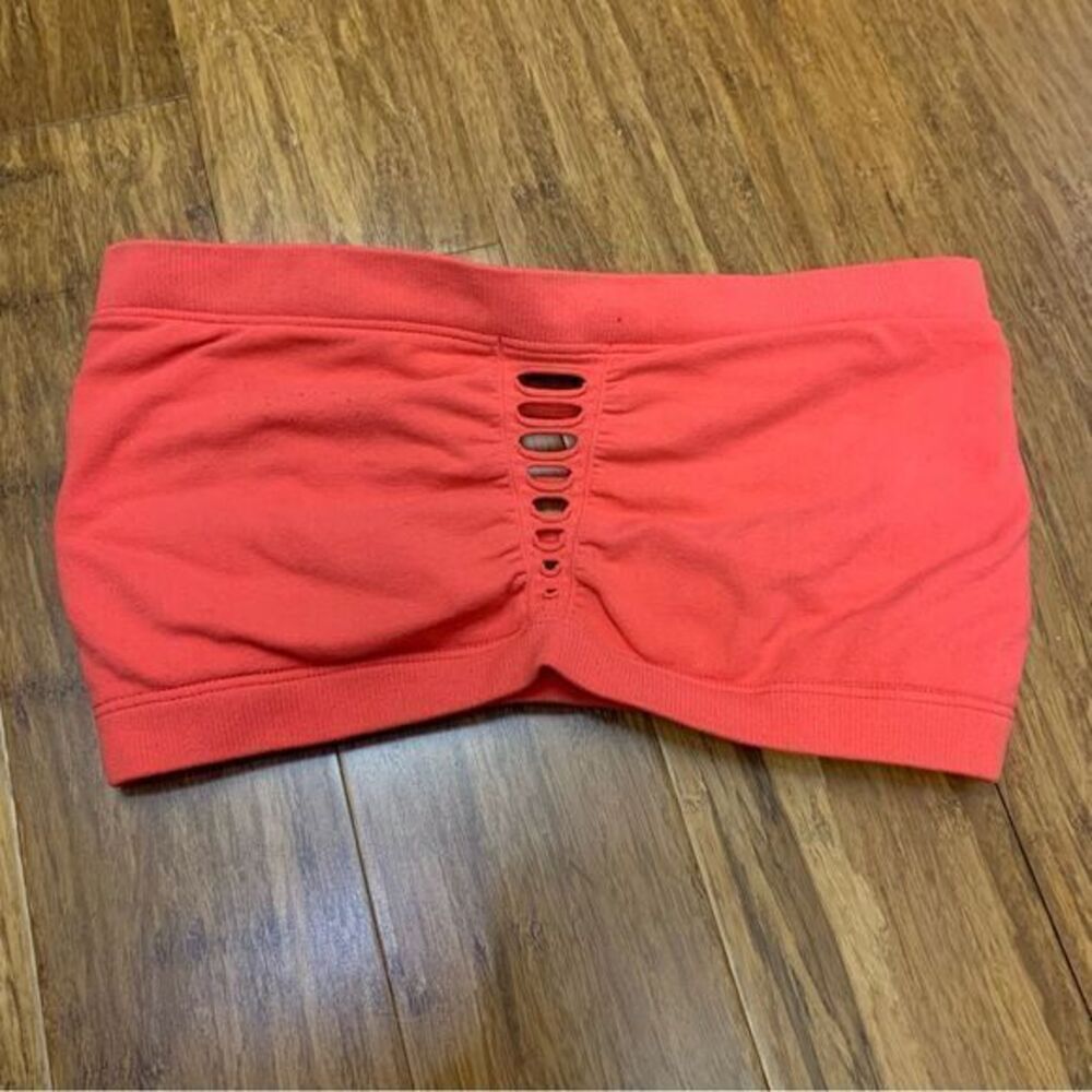 Guess Los Angeles Womens Coral Cutout Ladder Bandeau Tube Top XS S Y2K